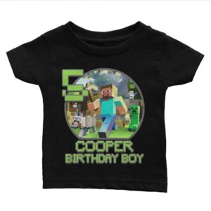 Custom Creeper Minecraft Birthday Party Shirt