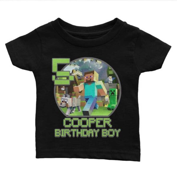 Custom Creeper Minecraft Birthday Party Shirt