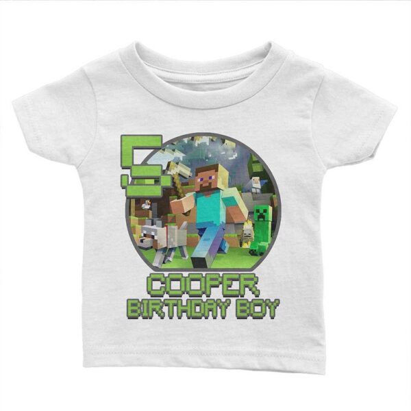 Custom Creeper Minecraft Birthday Party Shirt