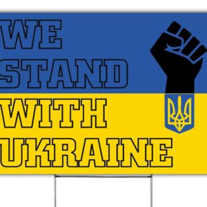 We Stand With Ukraine Support Ukraine Yard Sign