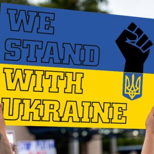 We Stand With Ukraine Support Yard Sign