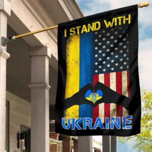 I Stand With Ukraine Support Flag Decor