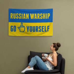 Russia Warship Go Fuck Yourself Flag