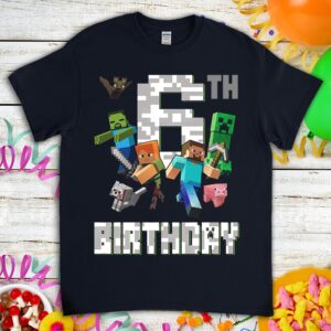 Minecraft Gaming Personalized Birthday Gift Shirt