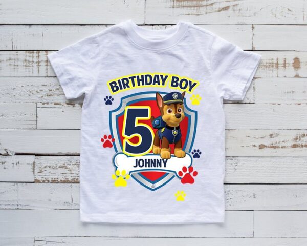 Paw Patrol Chase Kids Birthday Shirt