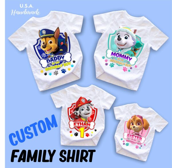 Paw Patrol Personalized Family Birthday T Shirt