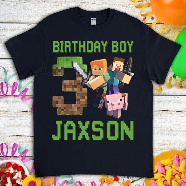 Personalized Minecraft Birthday Boy Shirt