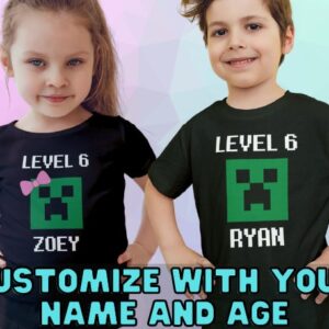 Personalized Minecraft Game Birthday Shirt With Name