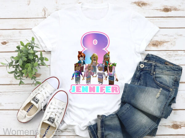 Personalized Name Roblox Birthday Girl Matching Shirt