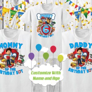 Personalized Paw Patrol Family Birthday Shirt