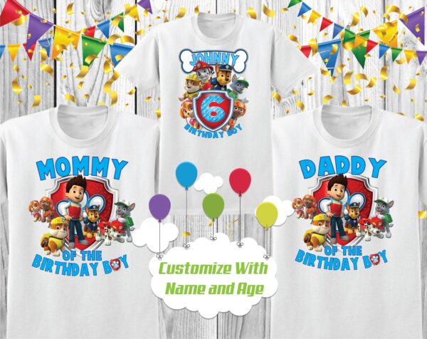 Personalized Paw Patrol Family Birthday Shirt