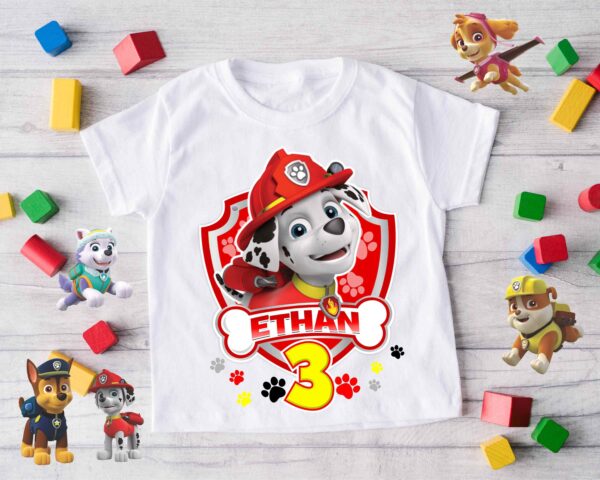 Personalized Paw Patrol Inspired Birthday T Shirt