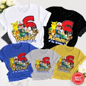 Personalized Pokemon Birthday Family Matching Shirts