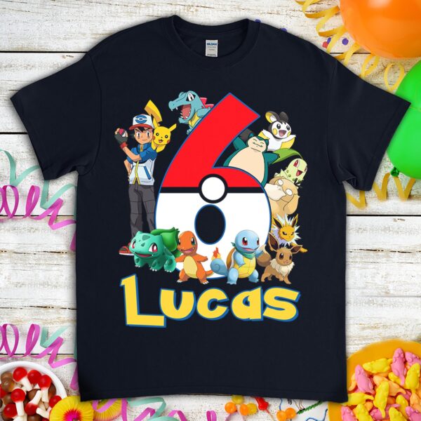 Personalized Pokemon Birthday Kids Toddler Shirt