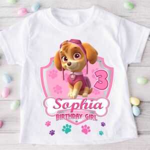 Skye Paw Patrol Theme Party Birthday Shirt