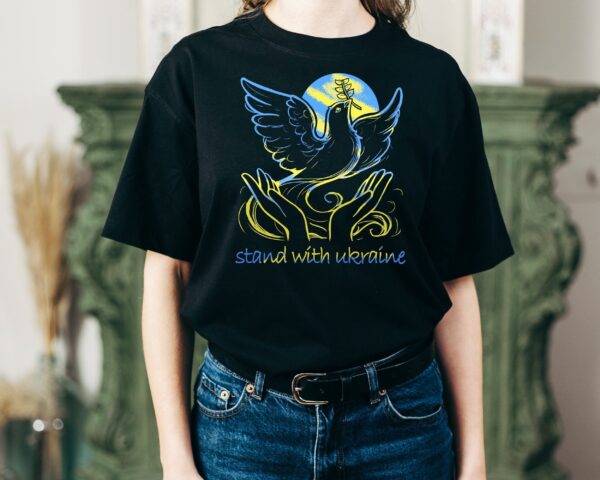 Stand With Ukraine Freedom And Peace Dove Support Shirt