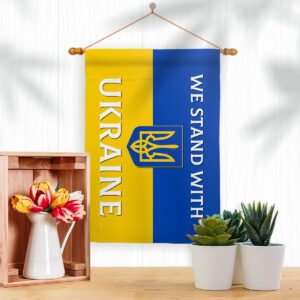 Stand With Ukraine Garden Flag Outdoor Decor