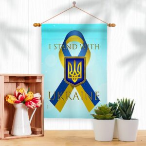 Stop War Stand With Ukraine Garden Flag Outdoor Decor