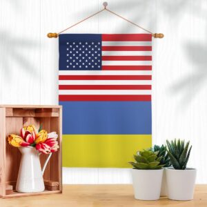 Ukraine US Friendship Garden Flag Outdoor Decor