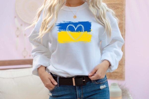 Ukrainian Flag Heart Support Ukraine Stand With Shirt