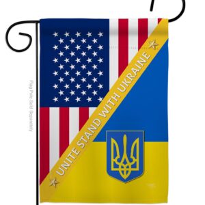 US Stand With Ukaine Garden Flag Outdoor Decor