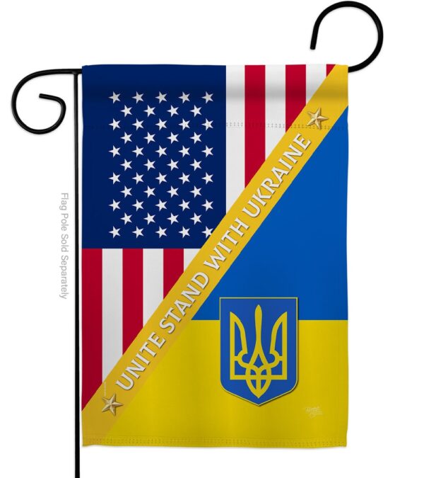 US Stand With Ukaine Garden Flag Outdoor Decor