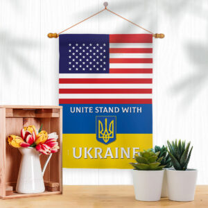 US Stand With Ukraine Garden Flag Outdoor Decor