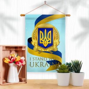 We Stand With Ukraine Garden Flag Outdoor Decorative