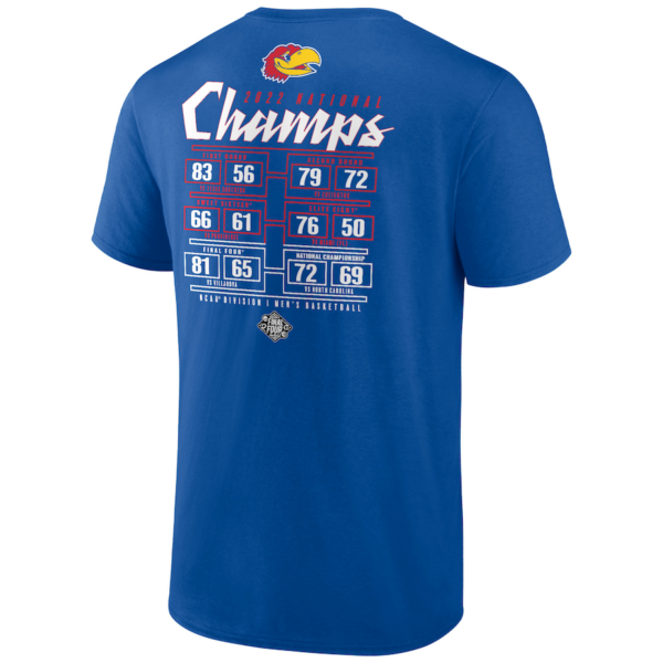 Kansas Jayhawks 2022 NCAA National Champions Double Sided T-Shirt