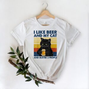 I Like Beer And My Cat Shirt