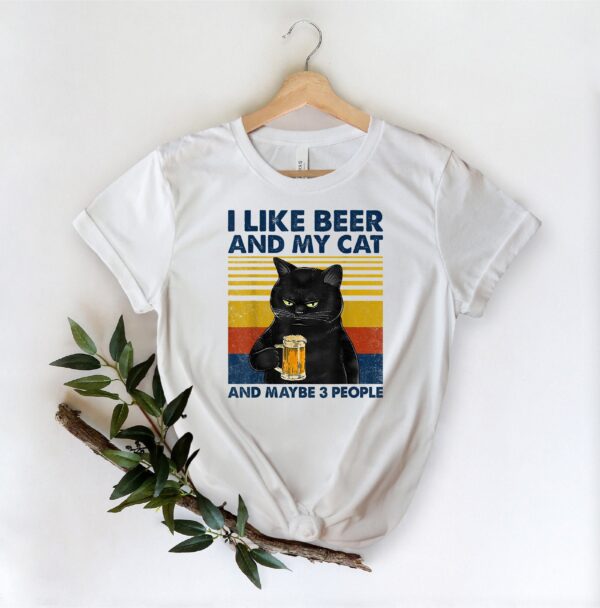 I Like Beer And My Cat Shirt