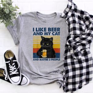 I Like Beer And My Cat Shirt