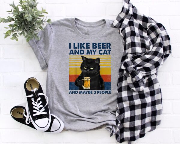 I Like Beer And My Cat Shirt