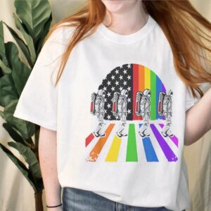 Astronauts Walking On The Moon LGBT Pride Month Unisex T-Shirt