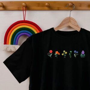 Personalized LGBT Pride Wildflowers Rainbow T-Shirt