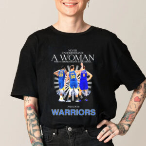 Never Underestimate A Woman And Loves Warriors NBA Finals Champions 2022 Signatures Shirt