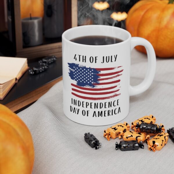 4th Of July Independence Day America White Ceramic Mug