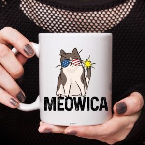 4th Of July Meowica Patriotic Cat Mug