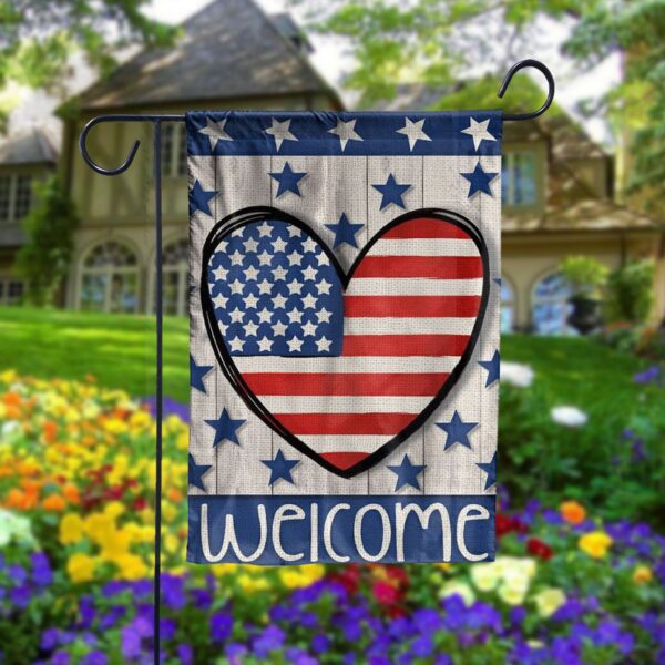 4th Of July Patrioctic Welcome Garden Flag