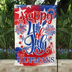 4th Of July Red White & Blue Garden House Flag