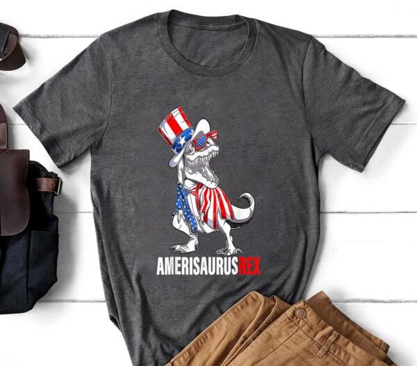 4th Of July T Rex Dinosaur Amerisaurus T-Shirt