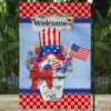 Welcome July 4th Fireworks American House Flag