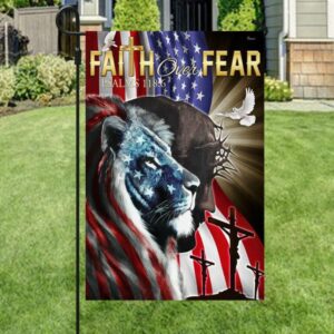 America Jesus Faith Over Fear 4th Of July Flag