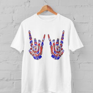 American Skeleton Rock on 4th of July Summer Shirt