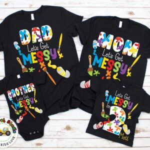 Art Painting Birthday Party Family Matching Shirts