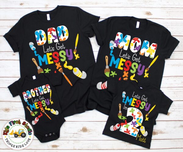 Art Painting Birthday Party Family Matching Shirts