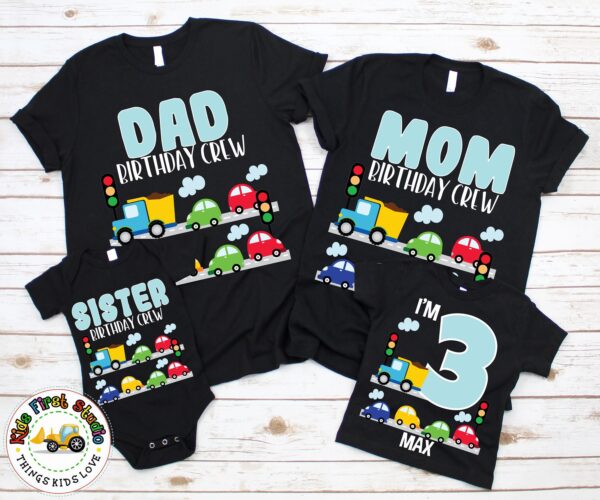 Cars Trucks Vehicles Birthday Family Shirt