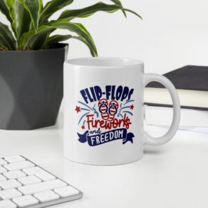 Flip-Flops Fireworks and Freedom Mug