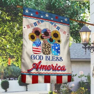 Flower Flag Happy Independence Day God Bless America