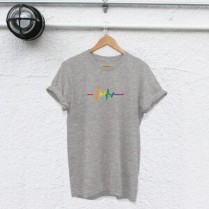 Rainbow Heart Beat Line Tee